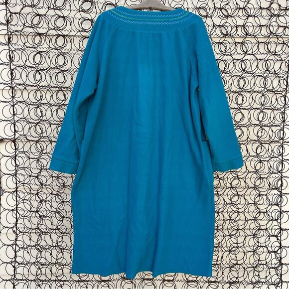 VTG Intimate Appeals Teal Fleece Snap Front Night gown Dressing Robe XL - Picture 2 of 5